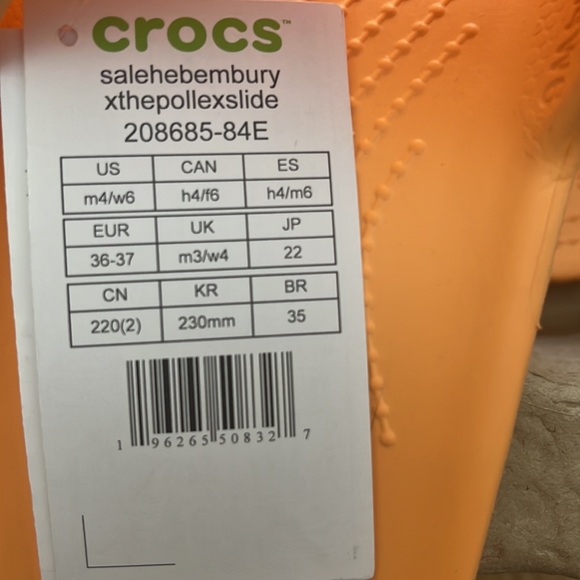 Salehe Bembury X Crocs Pollex Slide “Citrus Milk” Women’s size 6/Men’s size 4 - Picture 4 of 4